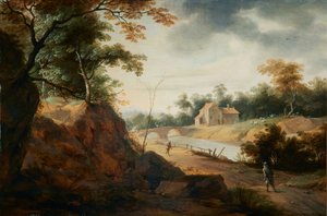 Landschaft mit Reisenden von Aert Jansz Marienhof