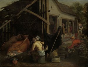 Paare, die sich in einem Landgasthof lieben von Aert Pietersz.