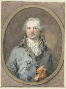 Porträt eines Herrn in einem ovalen Rahmen von Aert Schouman