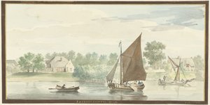 Segelschiff auf der Beneden Merwede bei dem Papendrechtse Deich von Aert Schouman