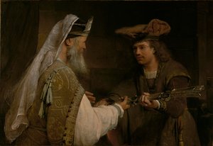 Ahimelech gibt David das Schwert von Goliath von Aert de Gelder