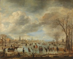 Winterlandschaft in der Nähe einer Stadt