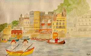 Die Reise, Varanasi, 2015 von Agnes Girardon