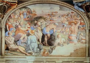Durchquerung des Roten Meeres, Fresko von Agnolo Bronzino von Agnolo Bronzino