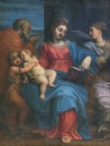 Heilige Familie mit der heiligen Margareta von Agostino Carracci