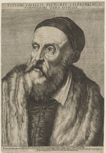 Porträt des Malers Tizian von Agostino Carracci