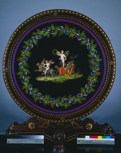 Mitteltisch mit Mikromosaik-Oberfläche, "Triumph der Liebe"
