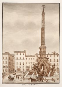 Der Obelisk auf der Piazza Navona, 1833