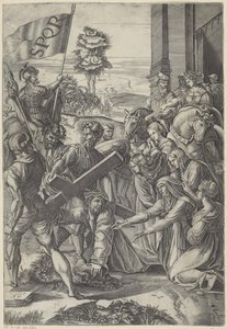 Christus bricht unter dem Gewicht des Kreuzes zusammen