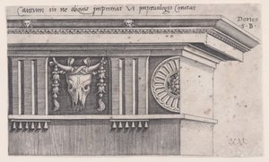 Dorisches Gebälk, datiert 1528