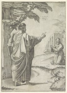 Heiliger Paulus und ein Franziskanermönch von Agostino Veneziano