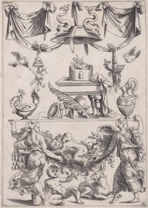 Ornamentales Panel von Agostino Veneziano