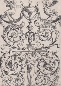Ornamentales Panel, ca. 1514-36 von Agostino Veneziano