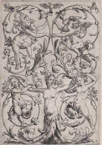 Ornamentales Panel, ca. 1514-1536 von Agostino Veneziano
