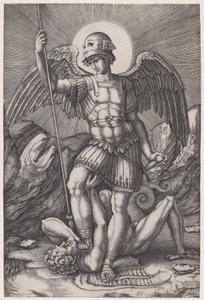 Sankt Michael, ca. 1514-16 von Agostino Veneziano