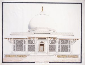 Das weiße Marmormausoleum von Seliem Chistie, ca. 1815