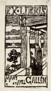 Exlibris Mary und Axel Gallén von Akseli Gallen-Kallela