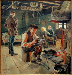 Bauernstube von Akseli Valdemar Gallen Kallela