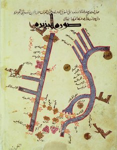 Der Tigris und der Euphrat (Pergament) von Al Istakhri