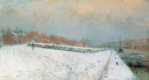 Port de Bercy, Winter von Albert Charles Lebourg