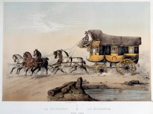 Die Postkutsche. Lithographie von Albert Adam (1870) Paris, Musée Carnavalet