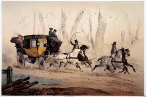 Der Poststuhl. Druck von Albert Adam (1833-?) 1870 von Albert Adam