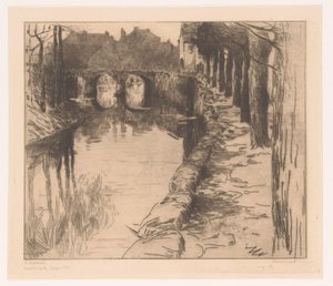 Alte Brücke über einen Kanal in Diksmuide