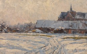 Schnee am Nachmittag (Dorf unter dem Schnee) von Albert Baertsoen