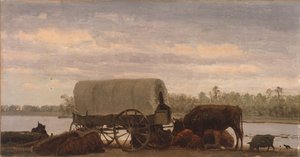 Mittagspause am Platte, um 1859 von Albert Bierstadt
