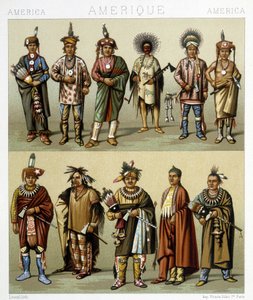 Kostüm des Pins rouge. Illustration in „Le costume historique“ von Racinet von Albert Charles August Racinet