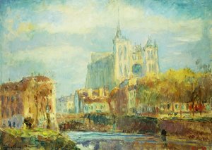 Kathedrale von Amiens im Herbstsonne, 1910