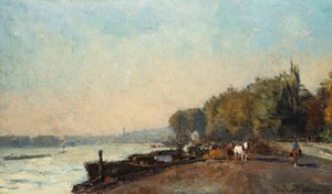 Auf der Brücke bei Suresnes im Herbst von Albert Charles Lebourg