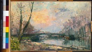 Blick auf die Seine, Paris von Albert Charles Lebourg