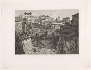 Ansicht von Tivoli, mit dem Tempel der Vesta in der Ferne