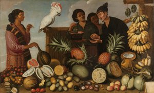 Ostindischer Marktstand in Batavia von Albert Eckhout (attributed to)