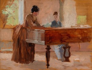 Im Salon von Haikko, Studie für Eine alte Melodie von Albert Edelfelt