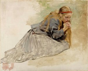 Maria Magdalena kniend, Studie für Christus und Maria Magdalena von Albert Edelfelt