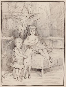 Porträtstudie für Michael und Xenia, Kinder von Zar Alexander III von Albert Edelfelt