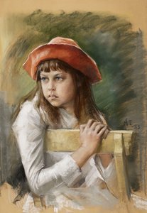 Porträt der Schwester des Künstlers Berta Edelfelt von Albert Edelfelt