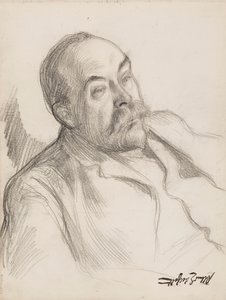 Porträtskizze eines Mannes von Albert Edelfelt