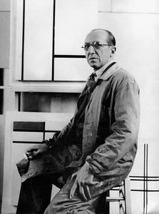 Piet Mondrian in seinem Atelier in der Avenue du Départ 26 von Albert Eugene Gallatin