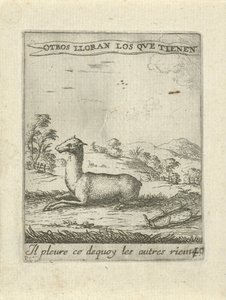 Liegender Hirsch (Moralische Liebesembleme) von Albert Flamen
