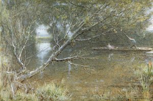 Ein Nebenarm der Themse, um 1860-1932 von Albert Goodwin