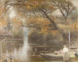 Herbstglühen von Albert Goodwin