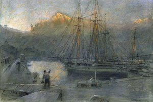 Der Hafen von Sollo, Mallorca von Albert Goodwin