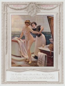 Belle Époque Paris, modische Dame beim Baden von Albert Guillaume