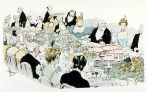 Abendessen von A. Guillaume im Jahr 1908 (Zeichnung)