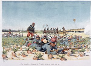 Unter dem Feuer des Feindes (in „Militärisches Album“ von Albert Guillaume (1873-1942), ca. 1900) von Albert Guillaume