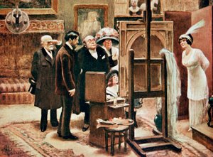 Ein Maler zeigt sein Gemälde, ca. 1920 von Albert Guillaume
