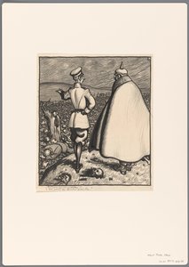 Entwurf für eine politische Karikatur über den Ersten Weltkrieg